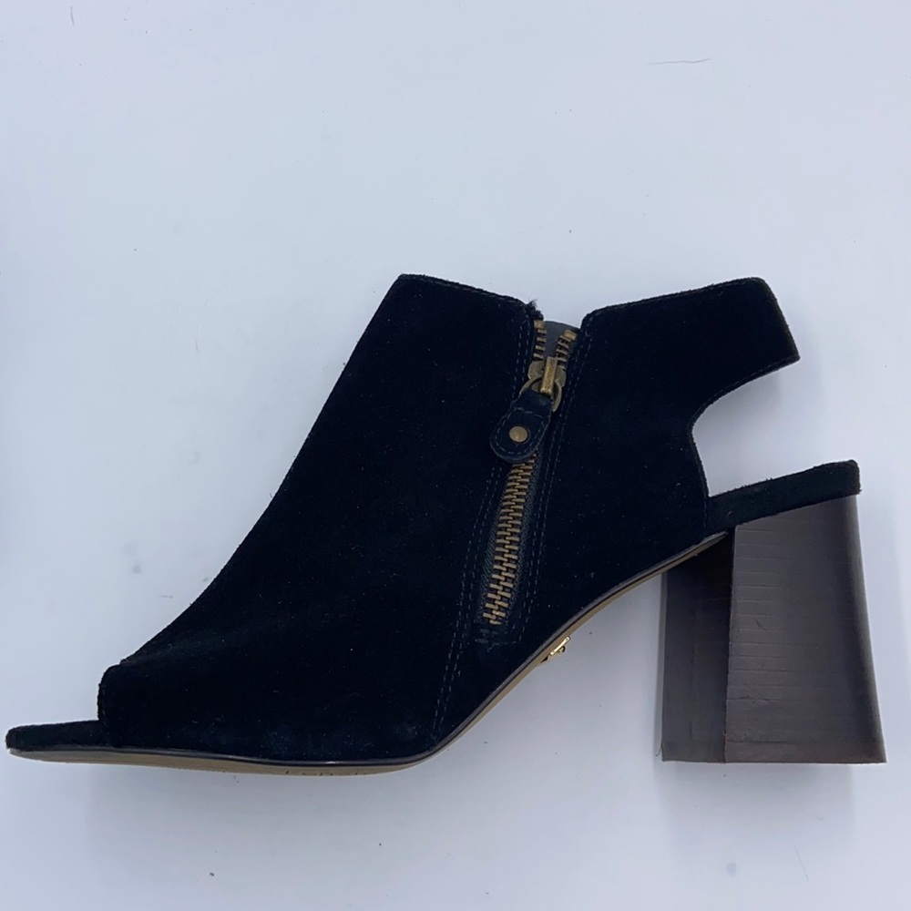 Kensit Suede zip block heel peep toe shoes 7.5